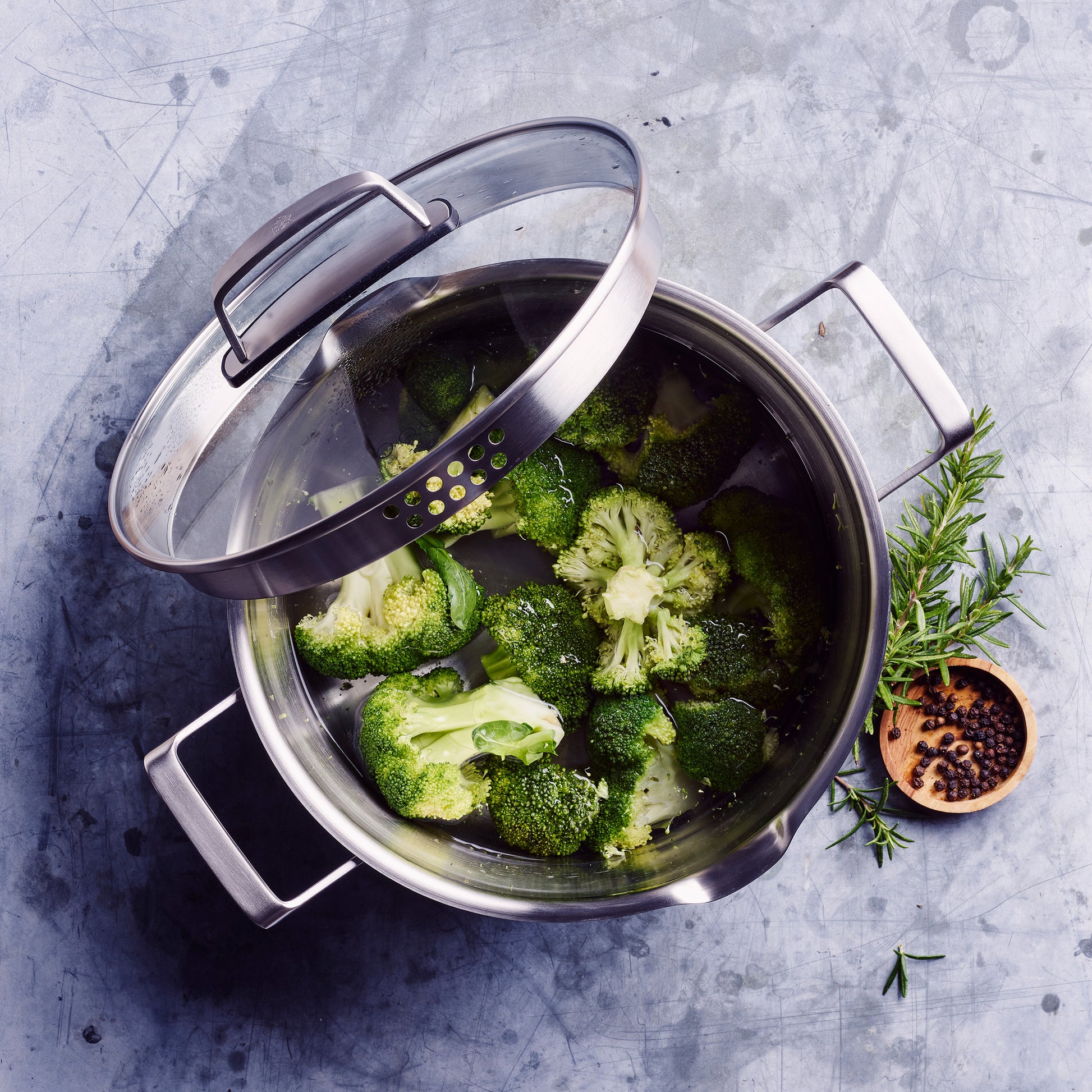 Premium+ deksel kookpan zilver broccoli