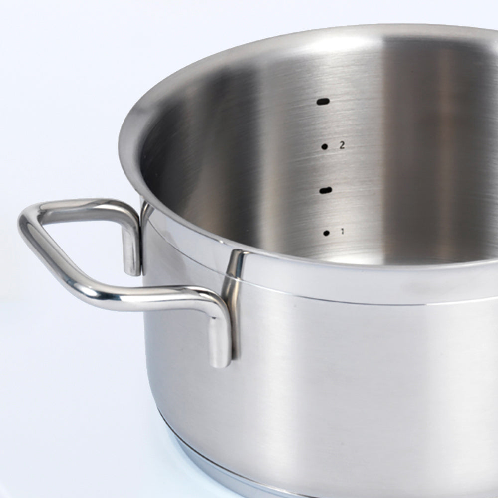 Gastronome soeppan 24 cm 6 liter zilver binnenzijde