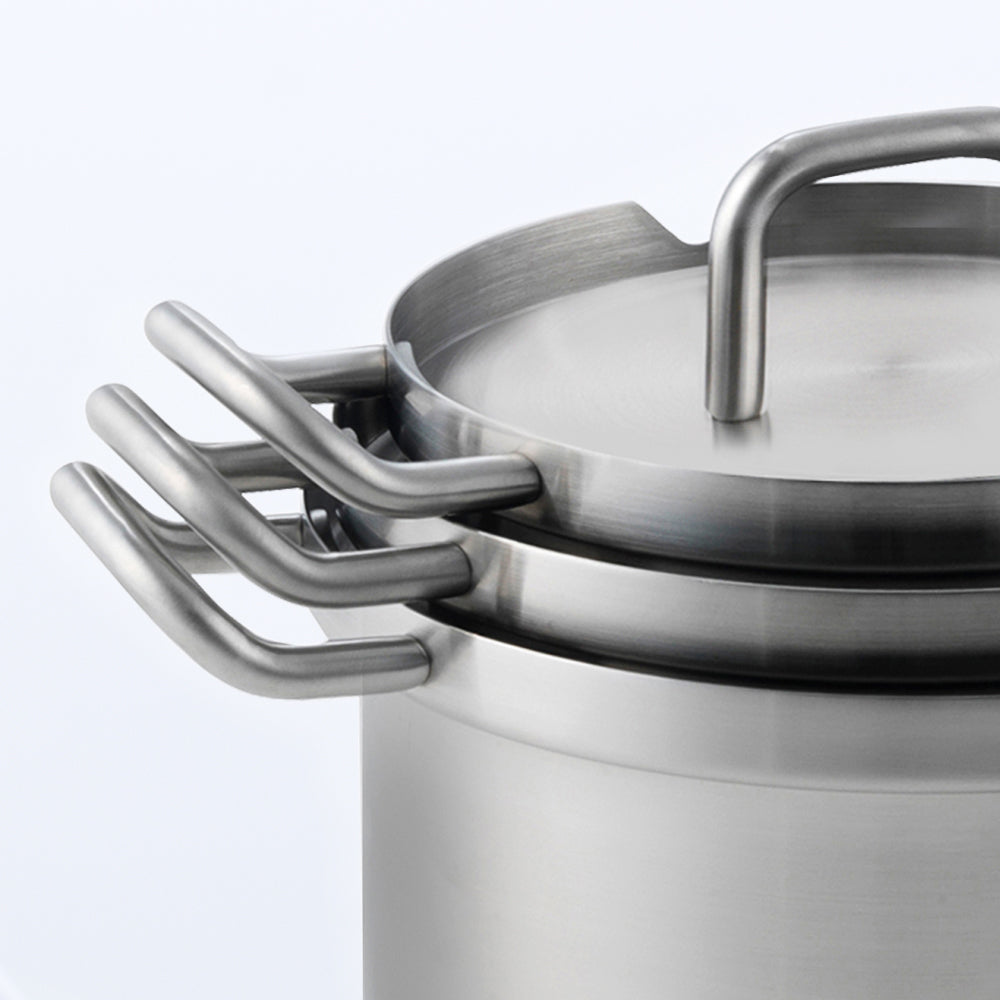 Q-linair Master soeppan 24 cm 7 liter zilver stapelbaar