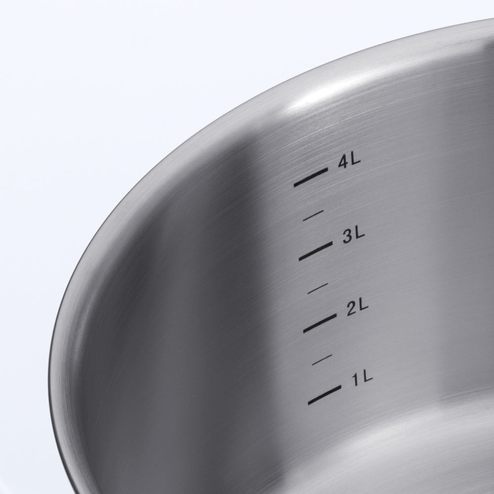 Excellent soeppan 24 cm 5 liter zilver binnenzijde
