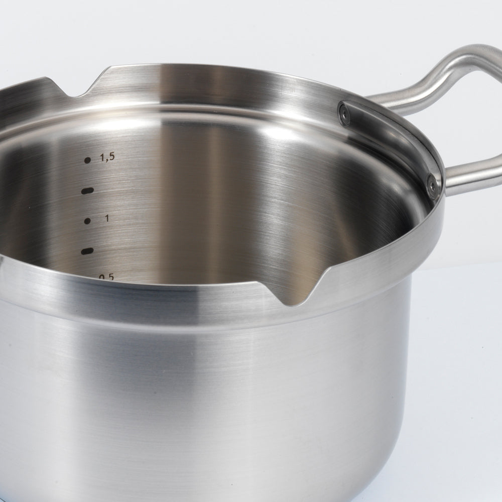 Q-linair Master steelpan 16 cm met deksel zilver binnenzijde