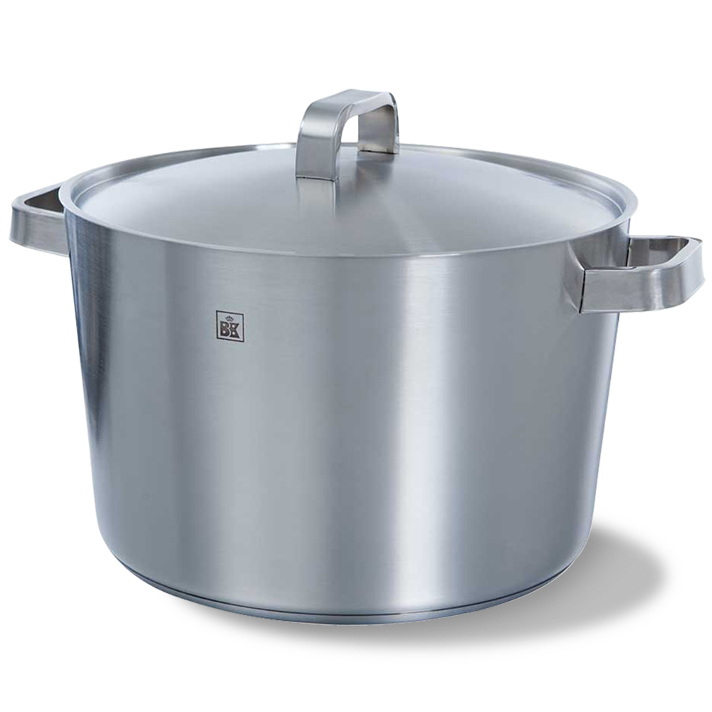 Conical+ soeppan 24 cm 6 liter zilver vooraanzicht