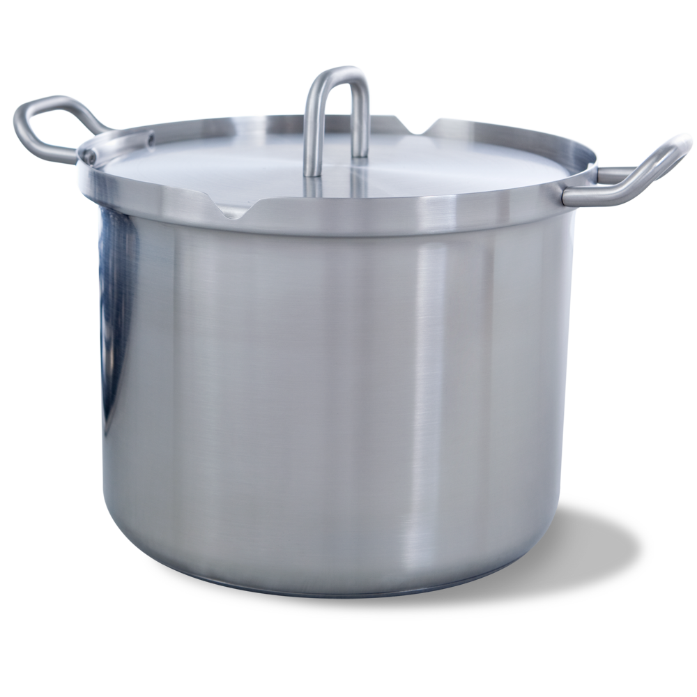 Q-linair Master soeppan 24 cm 7 liter zilver vooraanzicht